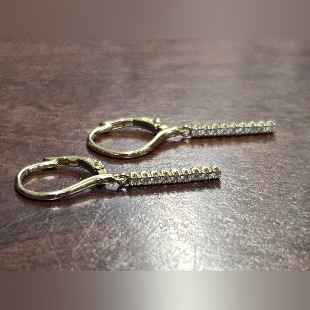 Gabriel and Co 14K Diamond Bar Drop Earrings